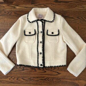 Brand New with Tags Cute Cat Brand Creamy White Tweed Dress Jacket Womens Size M